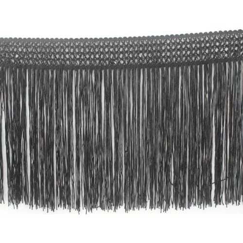 Craft Black Fringe Tassel Trimming Braided Polyester Lace Trim Sew On Applique For Clothes Curtain Latin Dress Samba 5yard/T1322
