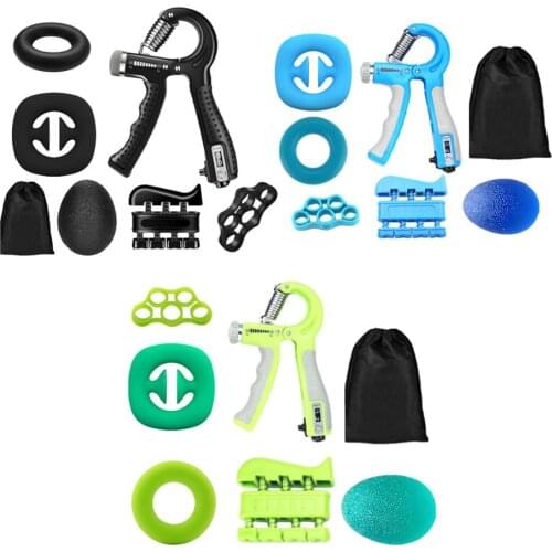 Six-piece Gripper Set Portable Safe Hand Grip Strengthener Adjustable Silicone Hand Gripper Finger Exerciser Power Holders Kit