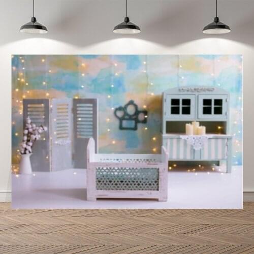 Seekpro Cake Smash One Year Birthday Backdrop Customized Lighting Blue Deco Children Party Decorations Background Photocall