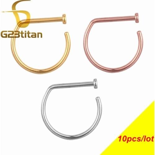 Unisex Fake Nose Hoop Ring Piercing Mens And Womens Punk Trick Pierce Accessories G23 Titanium Body Piercing Jewelry Wholesale