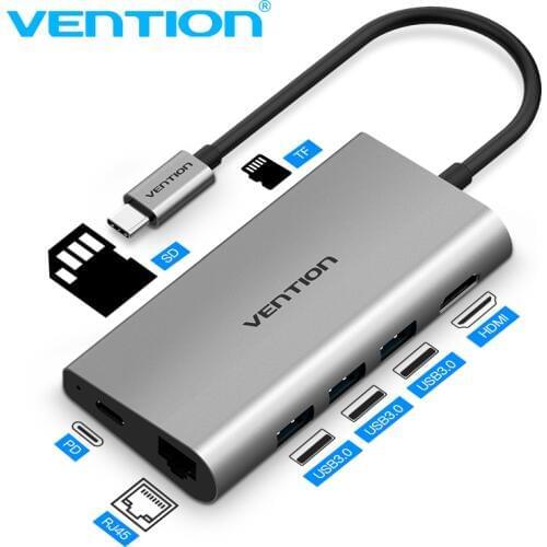 Vention Usb Hub USB Type C to HDMI USB 3.0 HUB Thunderbolt 3 Adapter For MacBook Samsung S9 Huawei Mate 20 P20 Pro USB-C HUB