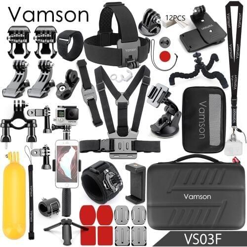 Vamson for Gopro Hero 8 7 6 5 Accessories Set Large Collection Box Monopod for DJI OSMO Action for SJCAM for yi 4k Camera VS03