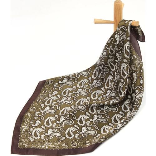 High Quality Pure Silk Scarf Women Bandana Female Hair Scarf Paisley Handkerchief Womens Natural Silk Square Neck Head Scarf