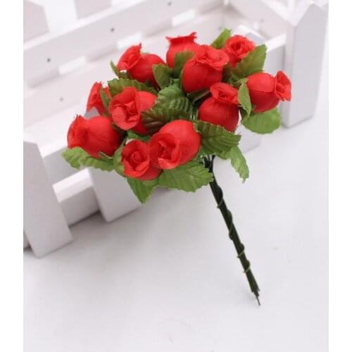 1 Bouquet Artificial Flower 12 Rose Heads Artificial Flowers DIY Craft Fake Flowers Home Party Wedding Decor Decoration