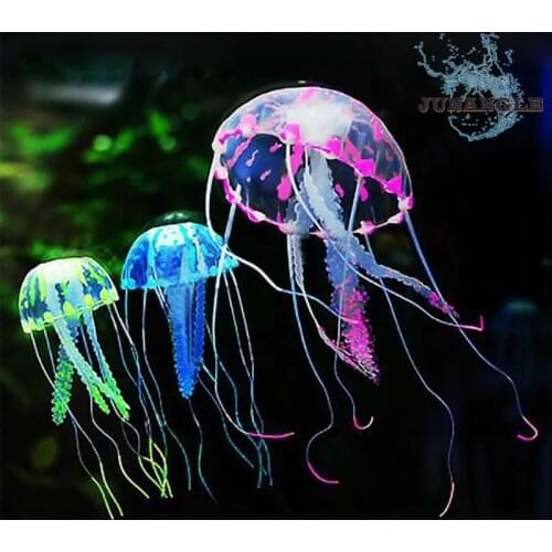 1PCS Glowing Effect Artificial Jellyfish Mini Fish Tank Aquarium Decoration Background Decorative Accessories