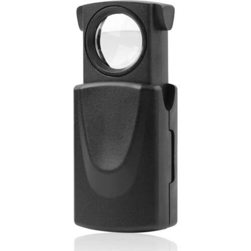 1pc Mini Pocket 30x21mm Black Microscope LED fold eye Jewelry Loupe Pull Type Jewelry Magnifier with LED Light Jewelry Loupe