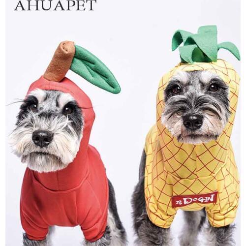 100% Cotton Matching Clothes Dog Cotton Hoodies For Dog Funny Suits For Cats Funny Fruits Puppy Costume Chihuahua Pug Hoodies