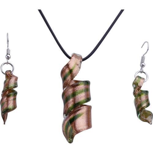 12 Sets/Lot Women Hot sale Fashion Baroque Art Lampwork Murano Glass Pendant Necklace Earrings Jewelry Set -219