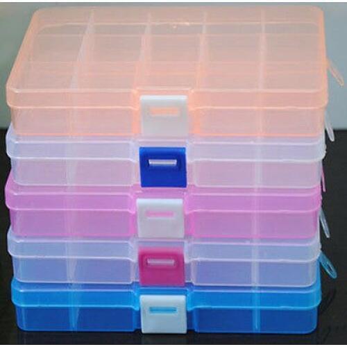 15 Grids Jewelry Nail Art Beads Tool Craft Adjustable Organizer Storage Box Case