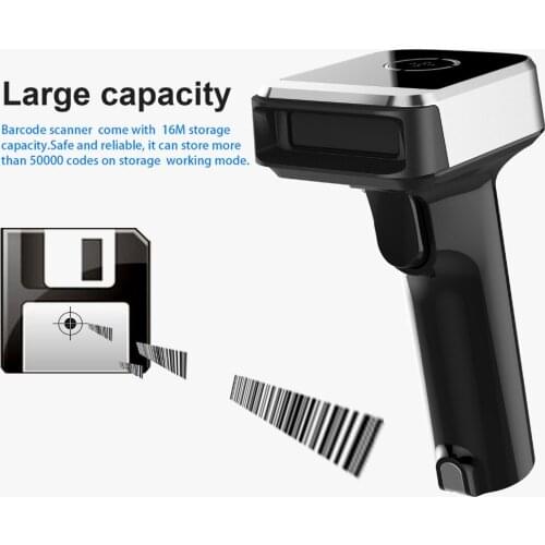 1D 2D Bluetooth Barcode Scanner Wireless,PDF 417,Data Matrix,QR code Reader,30-100 Meters Wireless Transfer Distance