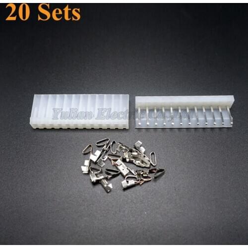 20 sets kit CH3.96 3.96mm 12 pin Female Wire with Male Connector plug A set include socket + plug + terminals