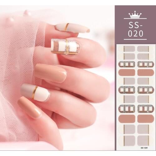 22 Tips/Sheet Glitter Series Shiny Colorful Nail Art Nail Wraps DIY Nail Accessories Nails Stickers Designer Nail Strips