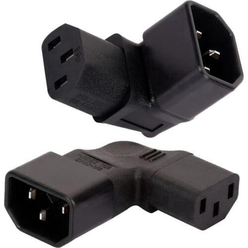 3Pin IEC Connector Down UP 90 Angled IEC 320 C14 Male to C13 Female Power Adapter connector AC plug for lcd wall mount TV