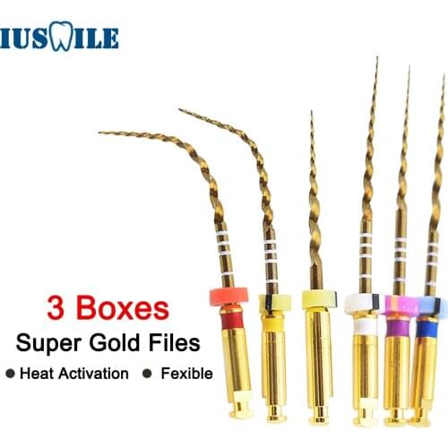 3 Boxes Golden Rotary Super Endo Files Nickel Titainium Instrument Dentistry Root Canal Endodontic Files 25mm SX-F3