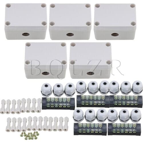5PCS BQLZR 6 Position Terminals Waterproof Electric Project Junction Box