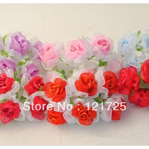 Free shipping satin flower artificial flower candy box DIY corsage headdress flower corsage handmade crafts
