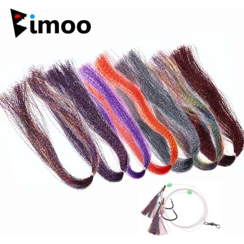 Bimoo 14packs Hue Crystal Twisted Flashabou Krystal Flash Tinsel for Saltwater Flies Flasher Sabiki Rigs Assist Jig TrebleHooks