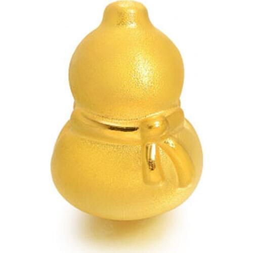 Pure 3D 24K Yellow Gold Bracelet 999 Gold Gourd Bracelet 1g