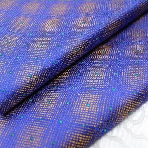 CF917 High-quality Blue Rhombus Chinese Style Brocade Jacquard Fabric Mens Jacket/Home Textile/Decoration Clothes DIY Materials