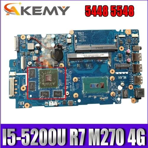 For Dell Inspiron 5448 5548 Laptop motherboard CN-0808D6 0808D6 808D6 ZAVC1 LA-B015P With i5-5200U CPU R7 M270 4G GPU 100% Test