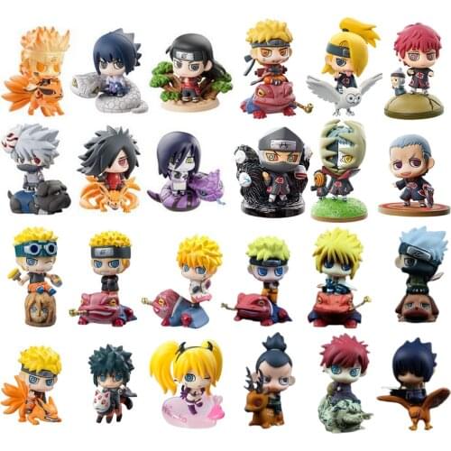 6pcs/set Naruto Namikaze Minato Jiraiya Uzumaki Naruto Uchiha Sasuke Itachi Madara Anime Action Toy Figures Kawaii Doll Toys 6CM