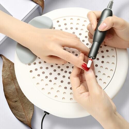 Electric Nail Dust Collector Low Noise Powerful Nail Vacuum Dust Extractor Suction Fan Machine Round White Nail Filter