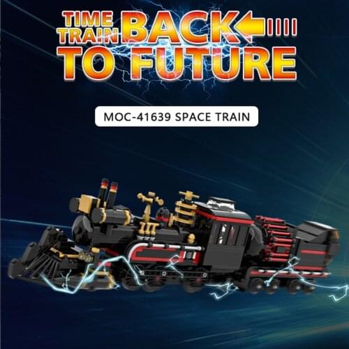 MOC Movie "Back to a Better Future" of 'Jules Verne' Black Time Train Brick Model Building Block Toy Childrens Gift