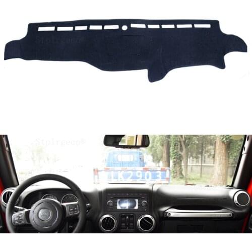 For Jeep Wrangler JK 2007~2017 Dashboard Cover Sun Shade Non-slip Dash Mat Pad Carpet Car Stickers Interior Accessories