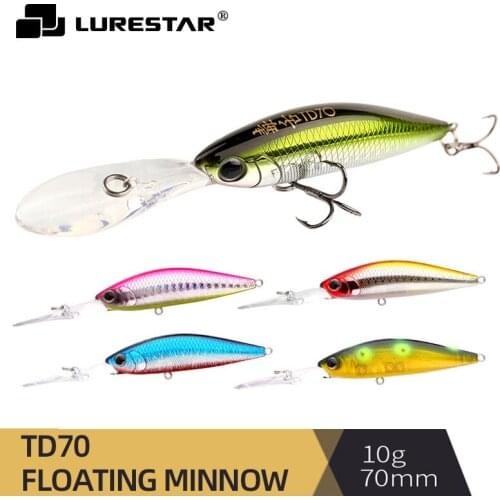 LURESTAR Floating Minnow TD70 Fishing Lure 70mm 10g Ranger Profession Hard Lure Jerkbait Crankbaits Swimbait Wobblers Bait