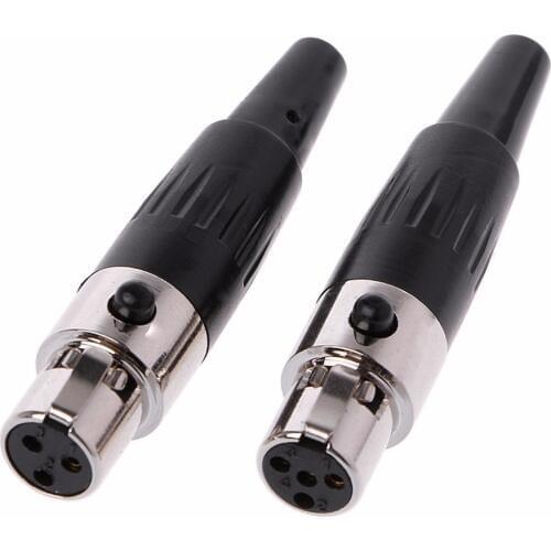 Mini 3PIN/4PIN Female Plug Mini XLR Audio Microphone Connector 49x8mm