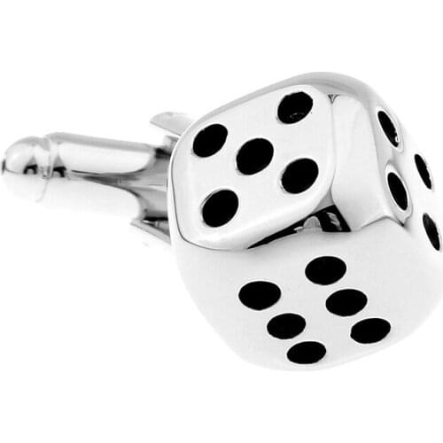 XKZM fashion SILVERy dice Cufflinks high-quality copper material Mens Long Sleeve Shirt Cufflinks Wedding Gift Jewelry