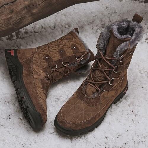 Winter Men Snow Boots Platform Boots Men Shoes Super Warm Non-slip Men Winter Shoes Military Motocross Boots Breathable Warmth