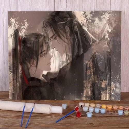 Mo Dao Zu Shi DIY Painting By Numbers Package Oil Paints 50*70 Canvas Pictures Home Decoration For Children Wall Art Wholesale