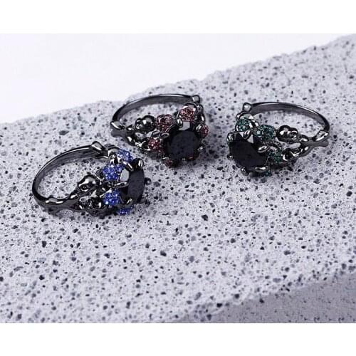 Wholesale 5 Pcs Japanese Anime Sword Art Online Rings Heart Shaped Three Colors Gem Finger Accessories for Womens Jewelry Gift
