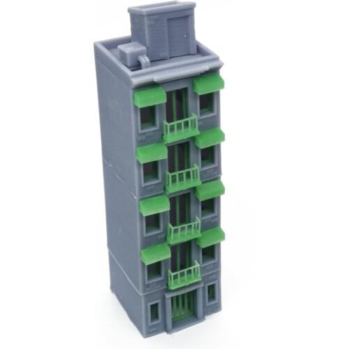 Outland Models City Apartment (Grey) w Balcony Z Scale 1:220