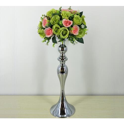 Silver/Gold Candle Holder 50cm/20" Metal Candlestick Flower Vase Road Lead Home Wedding Decoration