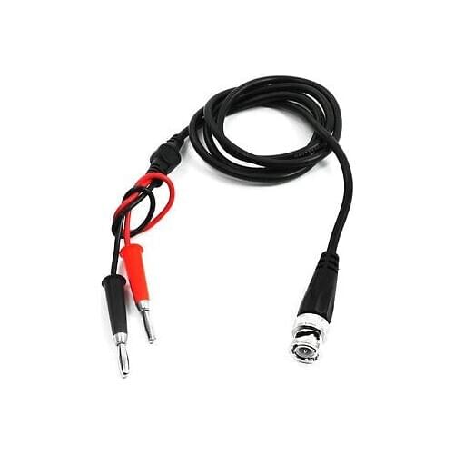 Plastic Coated Handle 2 Banana Plug to BNC Male Plug Q9 Testing Cable 1.1m