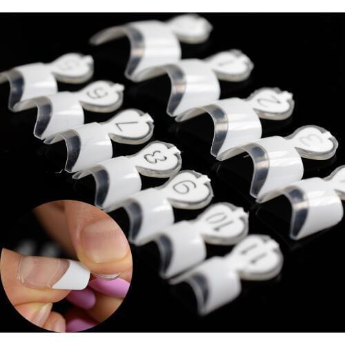 Half Cover French Acrylic False Nail Tips Square Medium Pure White DIY Nail Art Manicure Products 24Pcs N210