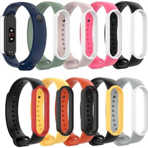 Two-Color Strap for Xiaomi Mi Band 5 6 Strap Silicone Soft TPU Wristband Replacement Colorful Straps for Miband 5 6 Bracelets