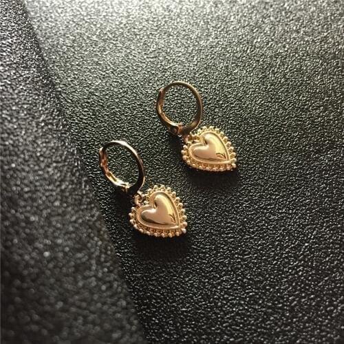 Very Cute Small Heart Charm Hoop Earrings School Picnic Daily Wearing Jewelry Stuff 2019 New Arrivlas