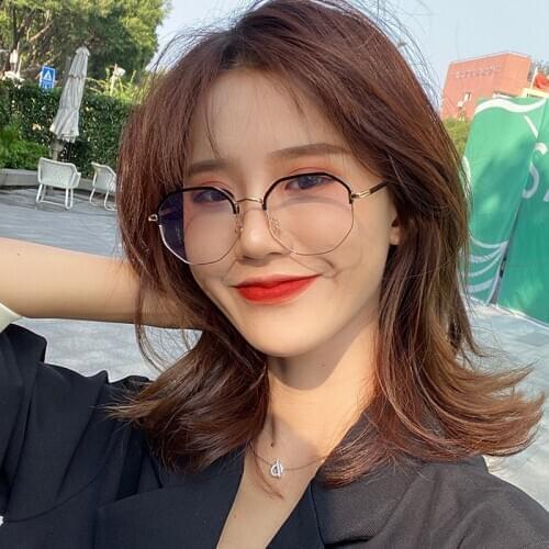 Net red myopia glasses female have degree anti-blue radiation ultra-light polygonal glasses frame thin student goggles