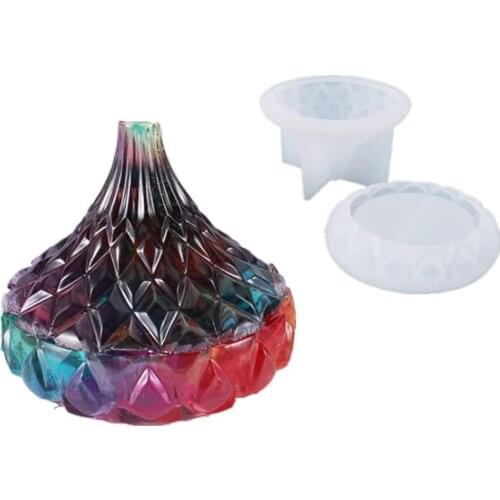 Silicone Resin Mold Storage Jewelry Box DIY Craft Crystal Epoxy Molds Sewing Table Storage Box Decoration 1 Set