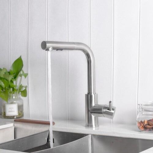 Trywell Kitchen Sink Faucet Pull Out Down Mixer Tap 360° Rotate Stainless Steel Stream or Spray