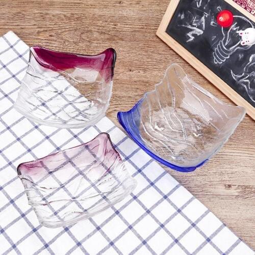 Glass Square Dish Snack Fruit Plate Seasoning Saucers Appetizer Dinnerware Vinegar/Salad Soy Sauce Dish Kitchen Tableware