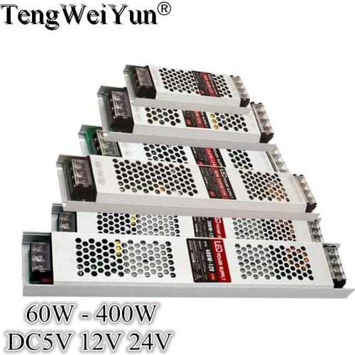 Ultra Thin Regulated Electrician Switching Power Supply Led Lighting Transformers DC 5V 12V 24V 400W For LED Strip CCTV