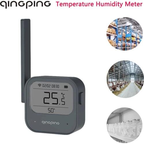 Youpin Qingping Smart Temperature Humidity Sensor Meter Commercial Industrial High-Precision Wifi Probe Remote Alarm Thermometer