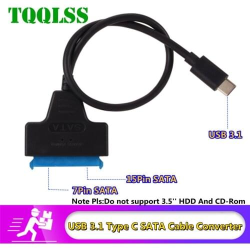 USB 3.1 Type C SATA Cable Converter Male to 2.5'' HDD SSD Drive Wire Adapter Wired Convert USB3.1 SATA3 22Pin Cable for Computer