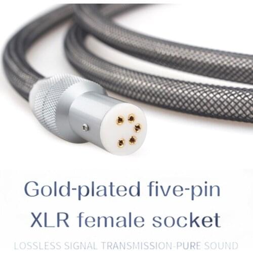 High-quality LP vinyl record tonearm cable audio signal cable XLR five-core female socket dedicated for phonograph Wholesale