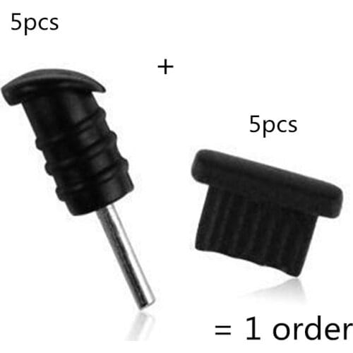 5pcs Anti Dust Plug Cap Cover For Charger Dock +3.5mm Headset Earphone 5pcs Jack Plug For Iphone 12 11 X