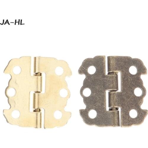 10pcs/set Mini Door Hinges Bronze Cabinet Drawer Jewellery Box Decorate Hinge For Furniture Hardware high quality